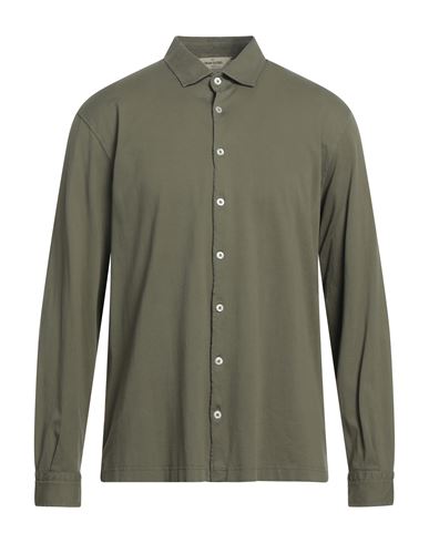 Shop Gran Sasso Man Shirt Military Green Size 42 Cotton