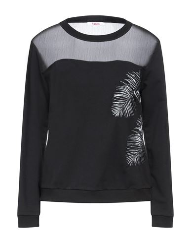 Blugirl Blumarine Woman Sweatshirt Black Size 6 Cotton, Elastane