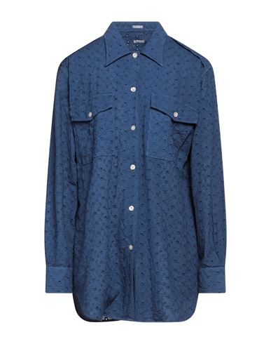 Massimo Alba Woman Shirt Midnight Blue Size M Cotton