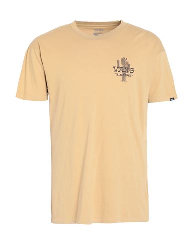Vans On The Road Overdye Ss Tee Man T-shirt Sand Size Xl Cotton In Beige