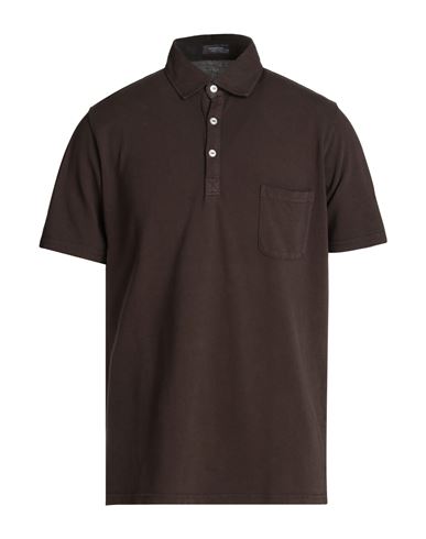 Rossopuro Man Polo Shirt Brown Size 4 Cotton