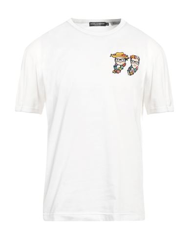Dolce & Gabbana Man T-shirt White Size 46 Cotton, Viscose