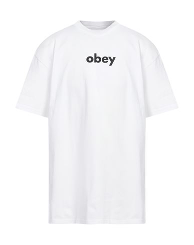 Obey Man T-shirt White Size Xxl Cotton In White