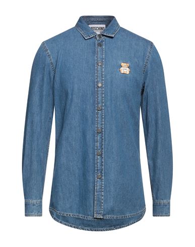 Moschino Man Denim Shirt Blue Size 15 ¾ Cotton