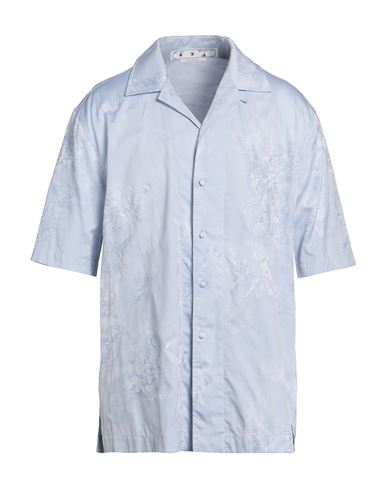 Off-white Man Shirt Sky Blue Size L Cotton