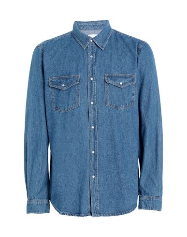 Only & Sons Man Denim Shirt Blue Size S Cotton