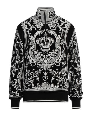 Dolce & Gabbana Man Sweatshirt Black Size 38 Cotton, Polyamide, Tpr - Thermoplastic Rubber, Elastane