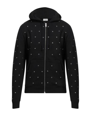 Saint Laurent Man Sweatshirt Black Size L Cotton, Elastane