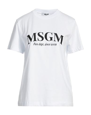 Msgm Woman T-shirt White Size M Cotton