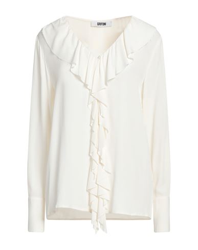 Grifoni Woman Shirt White Size 4 Acetate, Silk