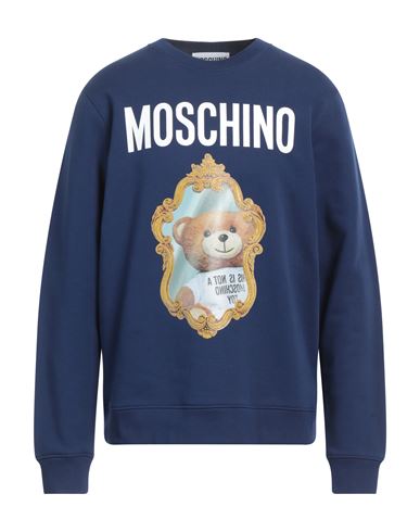 Shop Moschino Man Sweatshirt Blue Size 42 Cotton