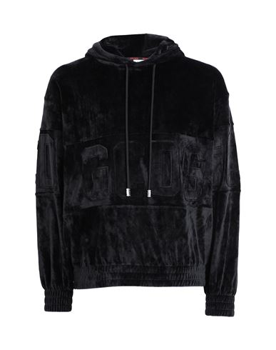 Shop Gcds Man Sweatshirt Black Size Xl Polyester, Elastane