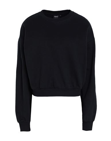 Only Woman Sweatshirt Black Size L Cotton, Polyester