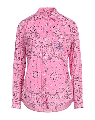 Mc2 Saint Barth Woman Shirt Fuchsia Size M Cotton In Pink