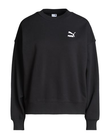 Puma Classics Oversized Crew Tr Woman Sweatshirt Black Size L Cotton
