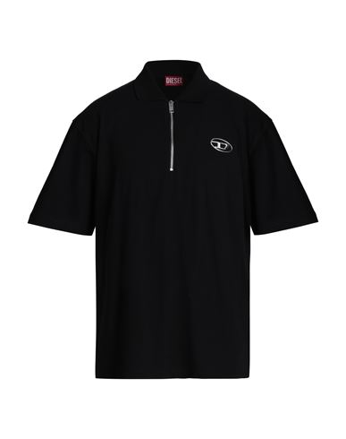 Diesel T-vor-od Polo Black Cotton Oversize Polo Shirt - T Vor Od Polo