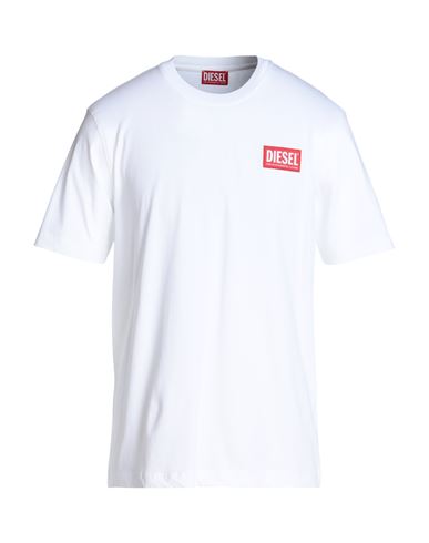 Diesel T-just-nlabel Man T-shirt White Size Xxl Cotton