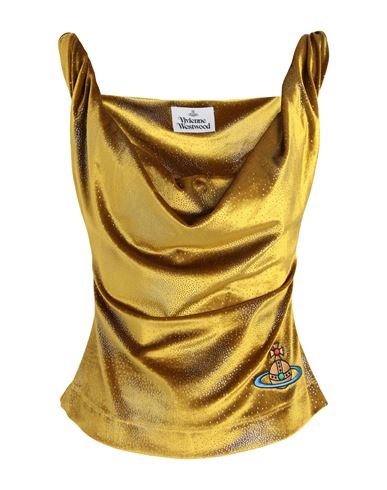 Vivienne Westwood Orb-embroidery Velvet Top In Yellow