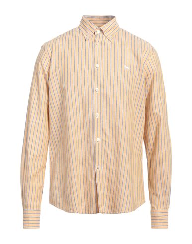 Harmont & Blaine Man Shirt Ocher Size 3xl Cotton, Linen In Yellow