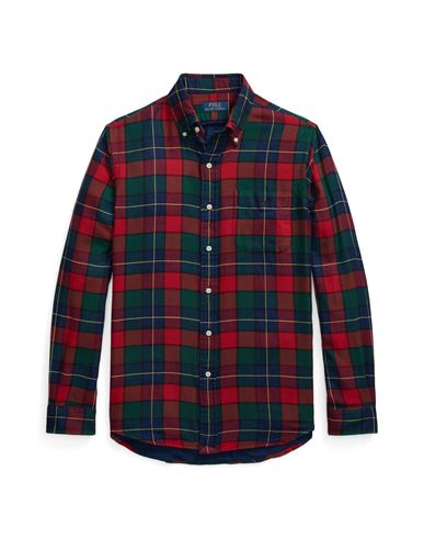 Shop Polo Ralph Lauren Custom Fit Checked Double-faced Shirt Man Shirt Red Size L Cotton