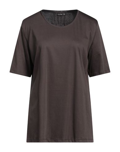 Van Laack Woman T-shirt Lead Size 16 Cotton In Grey