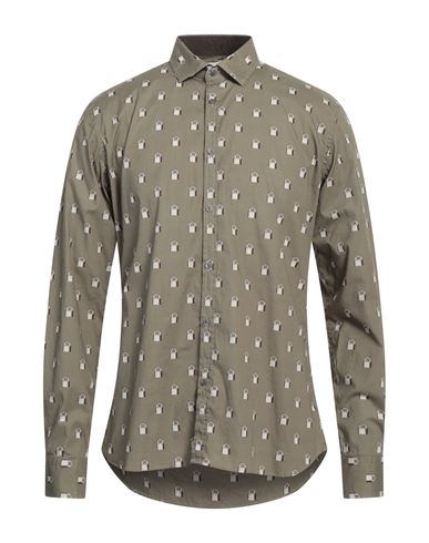 Aglini Man Shirt Grey Size 17 ½ Cotton, Elastane