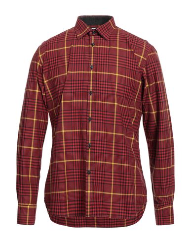 Aglini Man Shirt Brick Red Size 15 Cotton