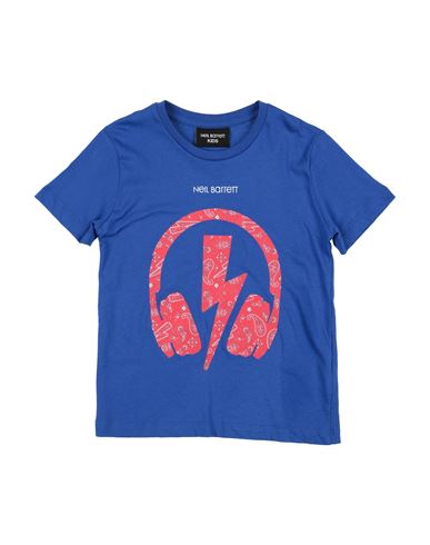 Shop Neil Barrett Toddler Boy T-shirt Blue Size 6 Cotton
