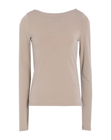 Vero Moda Woman T-shirt Beige Size L Recycled Polyester, Polyester, Elastane