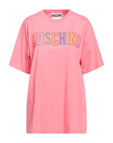 Moschino Woman T-shirt Salmon Pink Size L Cotton