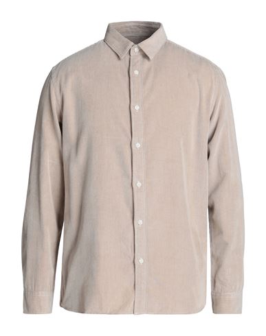 Selected Homme Man Shirt Beige Size 15 ¾ Cotton, Recycled Cotton