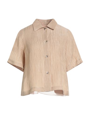 Emporio Armani Woman Shirt Sand Size 12 Linen, Silk In Beige