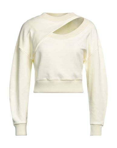 Alexander Mcqueen Woman Sweatshirt Light Yellow Size 4 Cotton, Viscose, Polyester