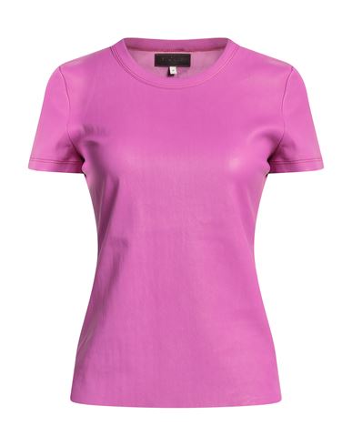 Stouls Woman T-shirt Mauve Size M Lambskin, Cotton, Elastane In Purple