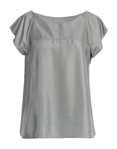 Emporio Armani Woman Top Grey Size 4 Acetate, Viscose, Silk