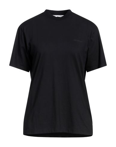 Shop Off-white Woman T-shirt Black Size L Organic Cotton, Elastane