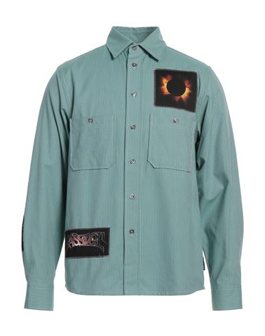 Rassvet Man Shirt Turquoise Size L Cotton, Elastane In Blue