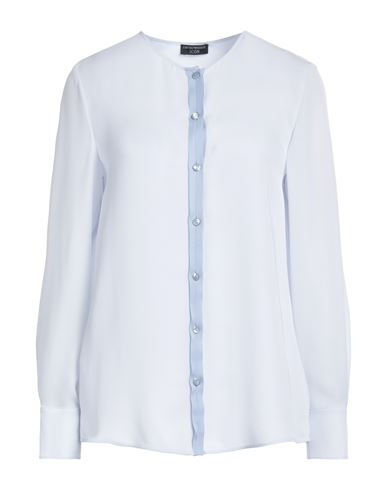 Emporio Armani Woman Shirt Sky Blue Size 14 Silk