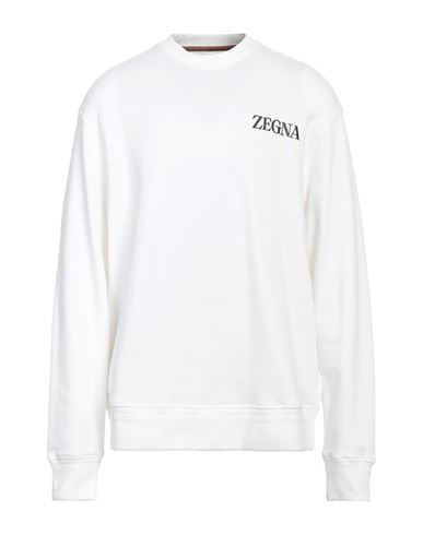 Zegna Man Sweatshirt White Size 44 Cotton