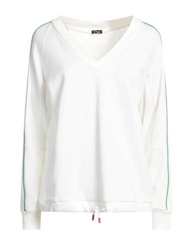 Kiton Woman Sweatshirt White Size 14 Cotton, Polyester