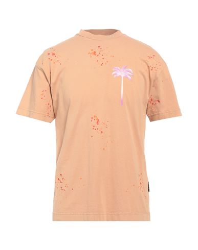 Palm Angels Man T-shirt Apricot Size Xl Cotton In Orange