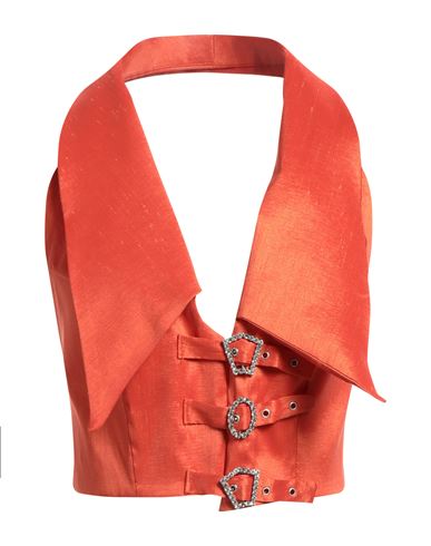 Matilde Couture Woman Top Orange Size 6 Polyester, Elastane, Nylon
