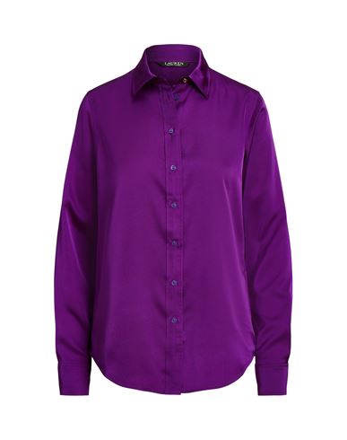 Lauren Ralph Lauren Satin Charmeuse Shirt In Purple Agate
