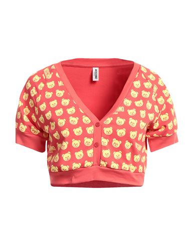 Moschino Woman T-shirt Coral Size M Cotton, Elastane In Red