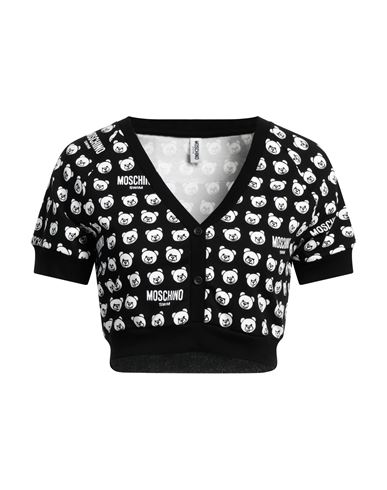 Moschino Woman T-shirt Black Size M Cotton, Elastane