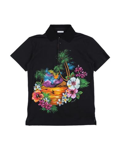 Shop Dolce & Gabbana Toddler Boy Polo Shirt Black Size 7 Cotton