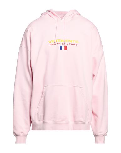 Shop Vetements Man Sweatshirt Pink Size M Cotton, Elastane