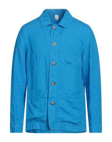 Altea Man Shirt Azure Size Xl Linen In Blue