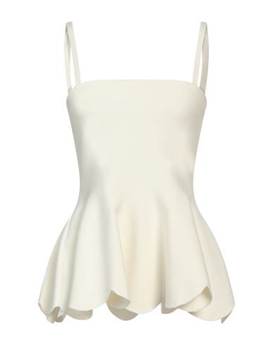 Rochas Woman Top Ivory Size M Viscose, Polyester, Polyamide, Elastane In White