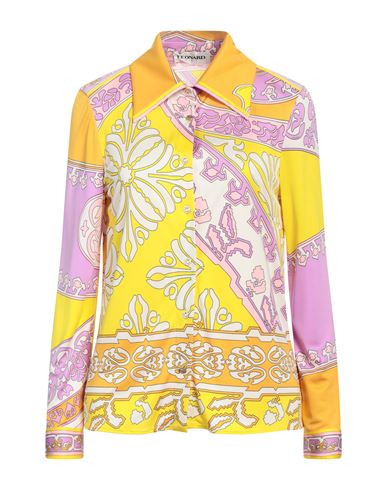 Leonard Paris Woman Shirt Ocher Size 14 Silk In Yellow